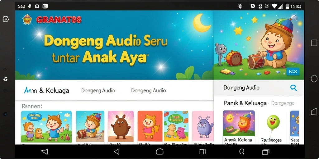 Antarmuka aplikasinya yang ramah anak dan penuh warna.