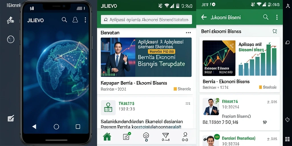 Antarmuka JILIEVO menampilkan berita ekonomi dan bisnis terkini.