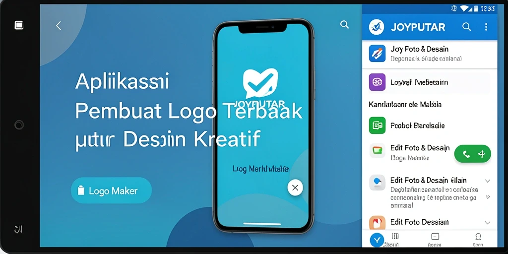 Tampilan antarmuka JOYPUTAR yang intuitif untuk pembuatan logo.