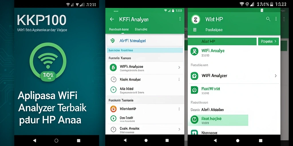 Tampilan antarmuka KPK100 yang sederhana dan informatif untuk WiFi Analyzer.