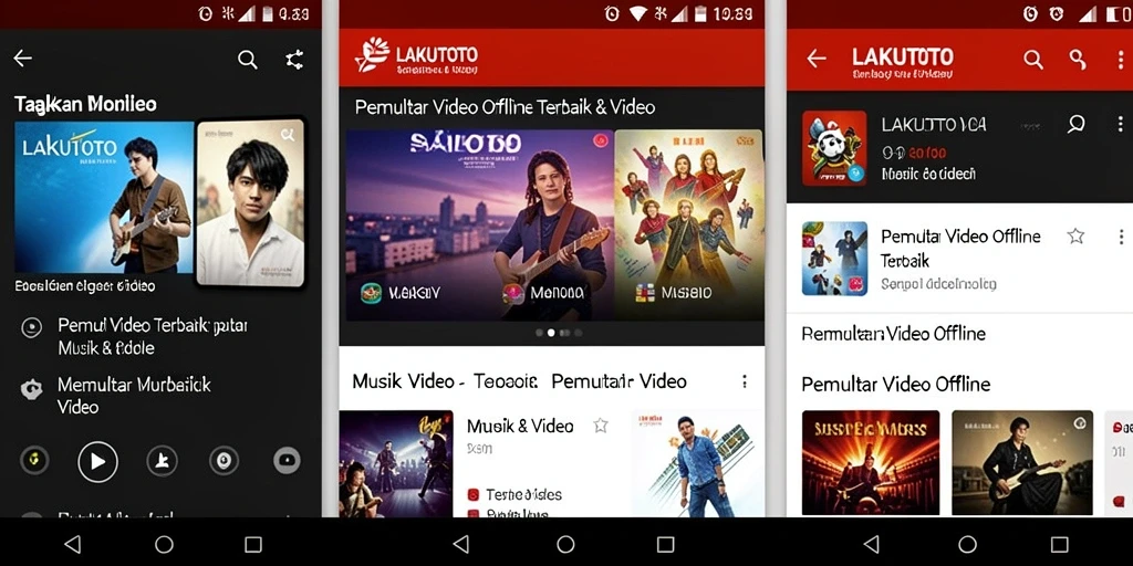 Antarmuka utama LAKUTOTO dengan fitur pemutar video offline.