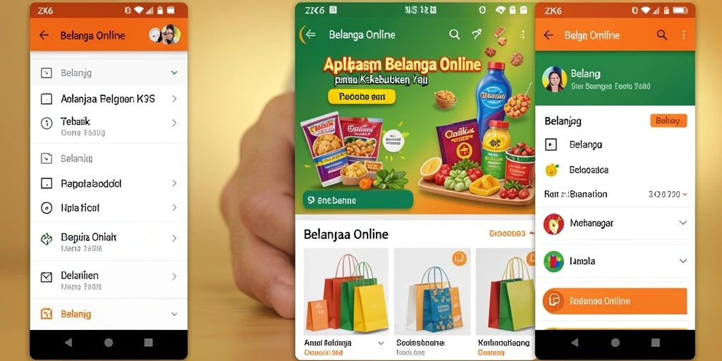 Antarmuka menarik dengan berbagai pilihan produk belanja online.